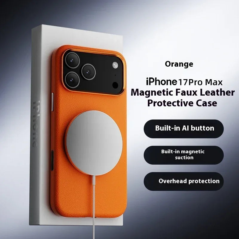 Integrated AI Plain Leather iPhone Case - Viexta