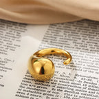 irregular-titanium-steel-ring-with-water-droplet-knot-opening - Viexta