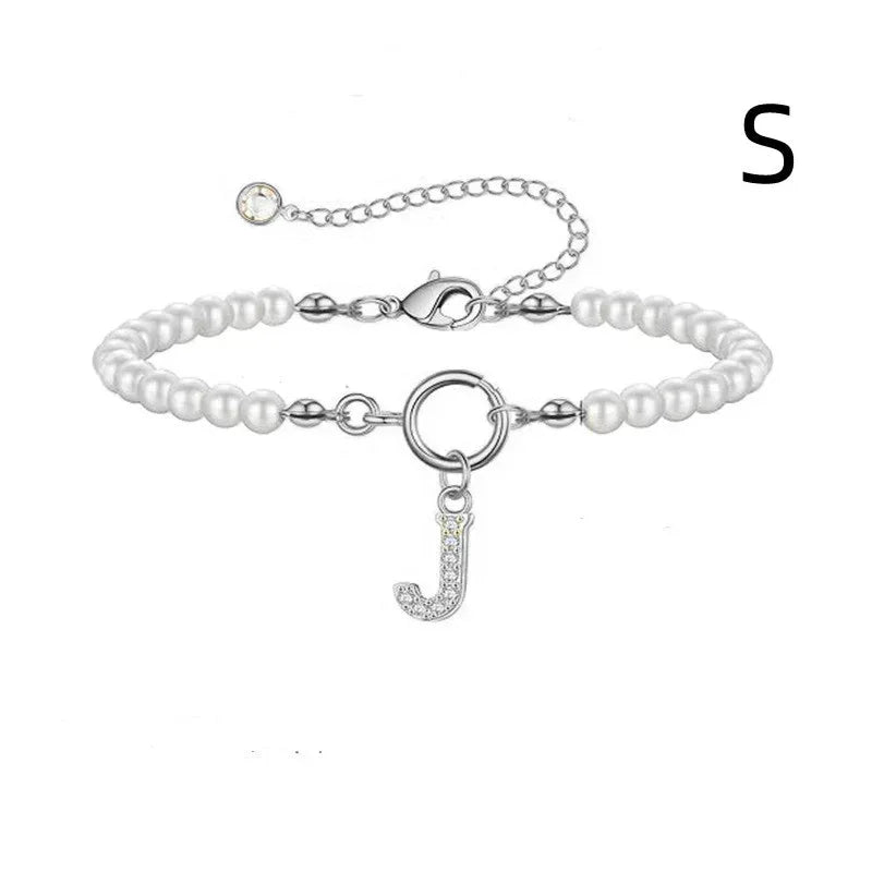 6mm Pearl Bracelet Buckle Letter - Viexta