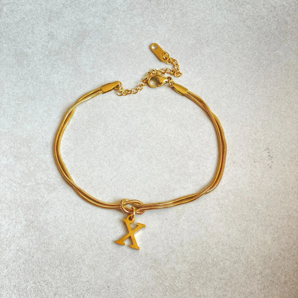 stainless-steel-26-letter-pendant-bracelet - Viexta