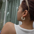 Leather Twist Earrings. - Viexta
