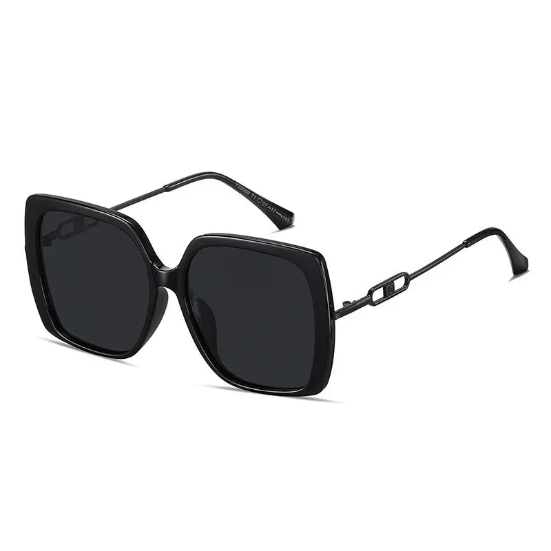 Large Framed Metal Polarized Sunglasses - Viexta