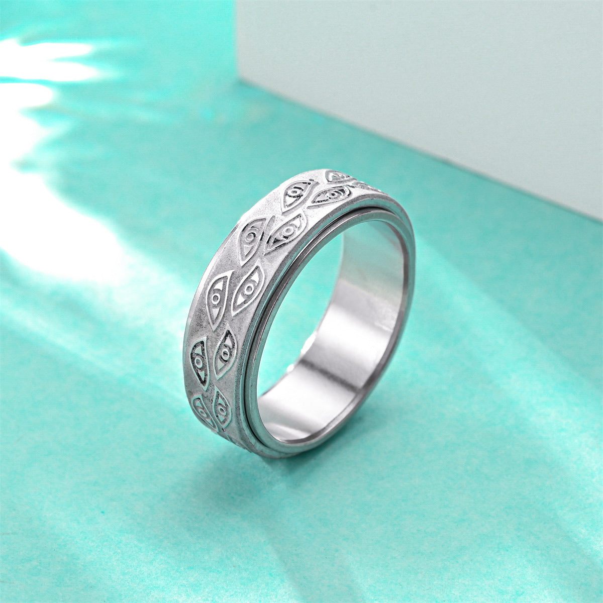 Rotatable Men's Stainless Steel Ring