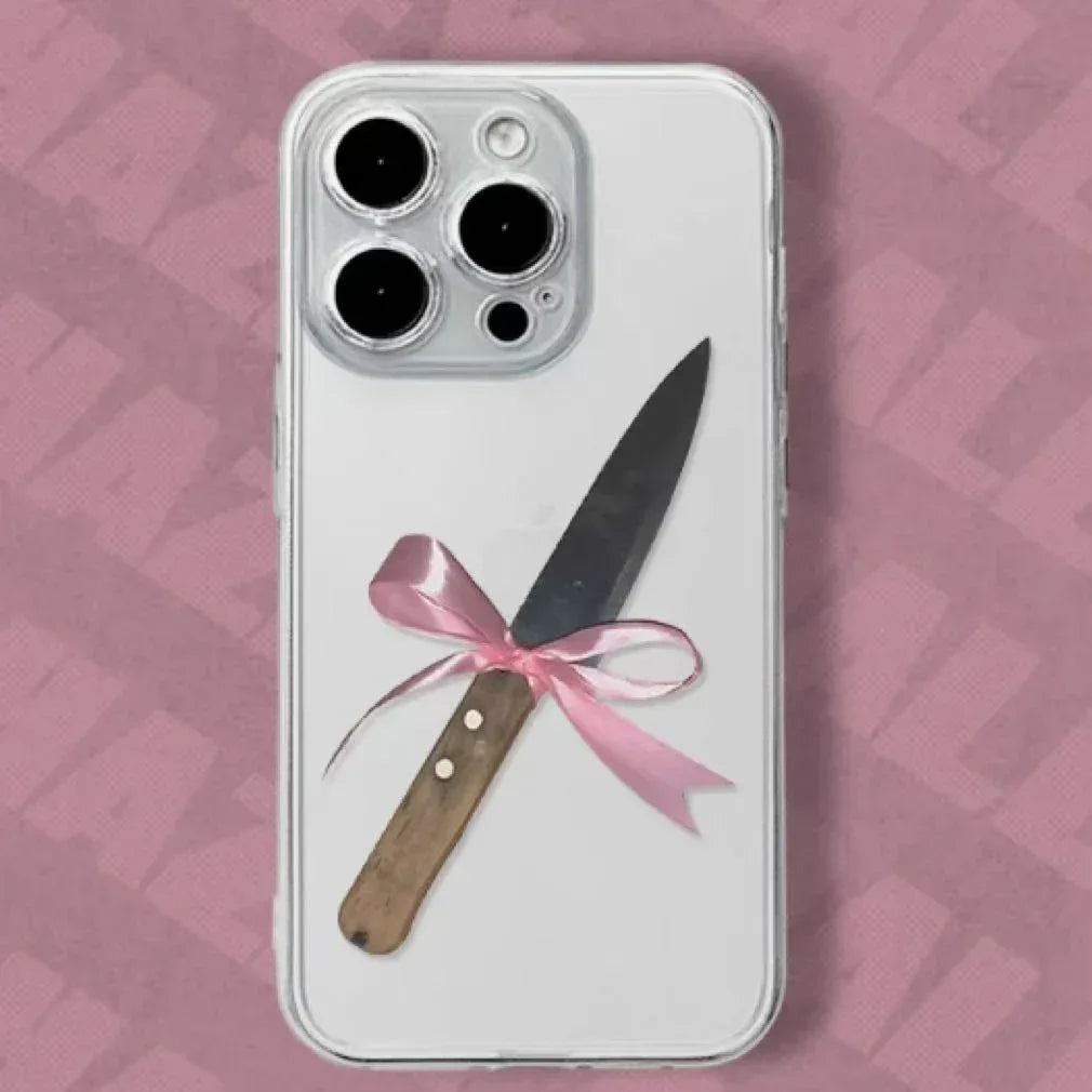 Transparent And Cute Bow-shaped Fruit Knife iPhone Case - Viexta