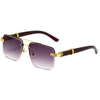 Semi-rimless Square Sunglasses - Viexta