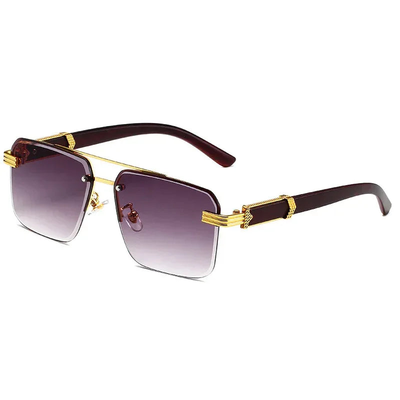 Semi-rimless Square Sunglasses - Viexta