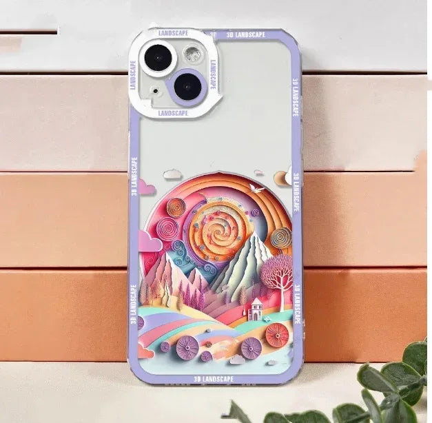 3d-visual-landscape-silicone-anti-drop-iphone-case - Viexta