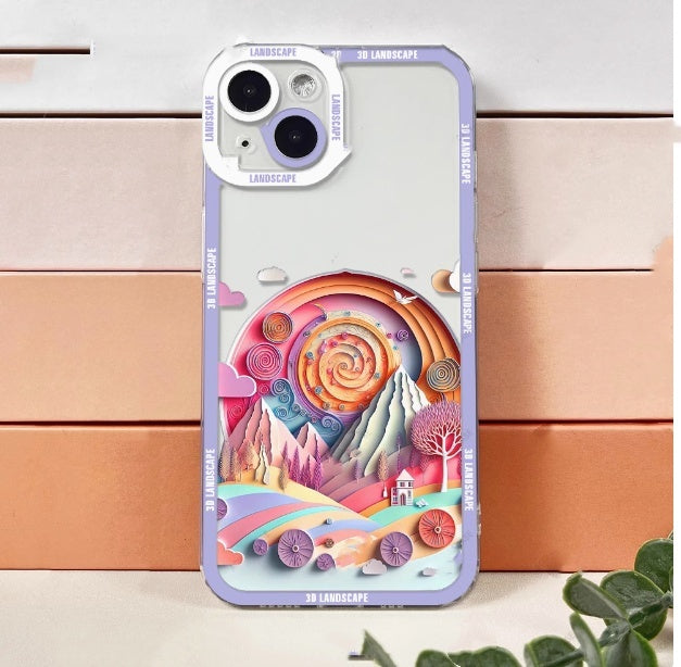 3d-visual-landscape-silicone-anti-drop-iphone-case