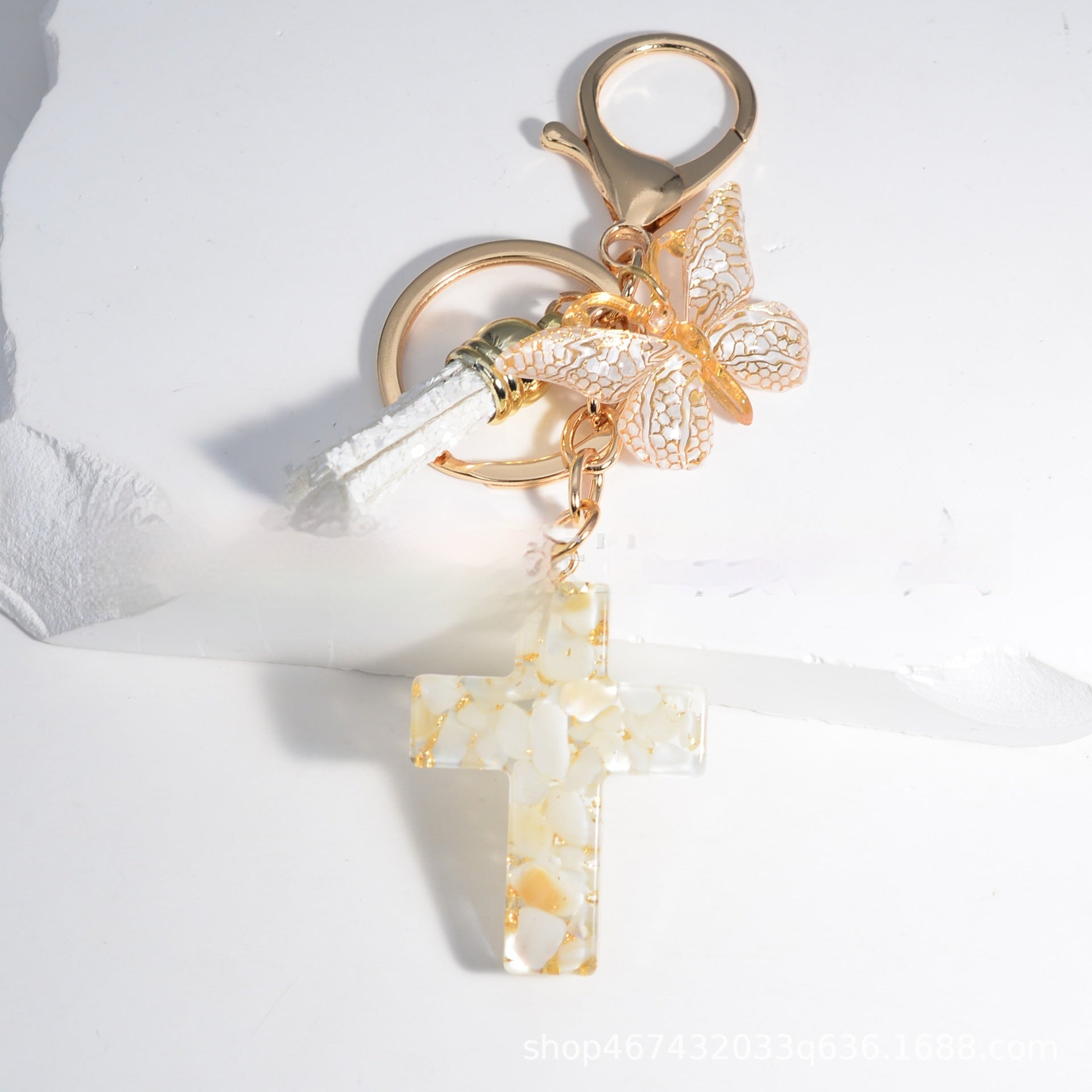 Resin Epoxy Cross Bag Hanging Ornament