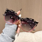 Fashionable Cat-Eye Sunglasses In Bold Contrasting Colors - Viexta
