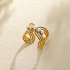 Stainless Steel Pearl Ring