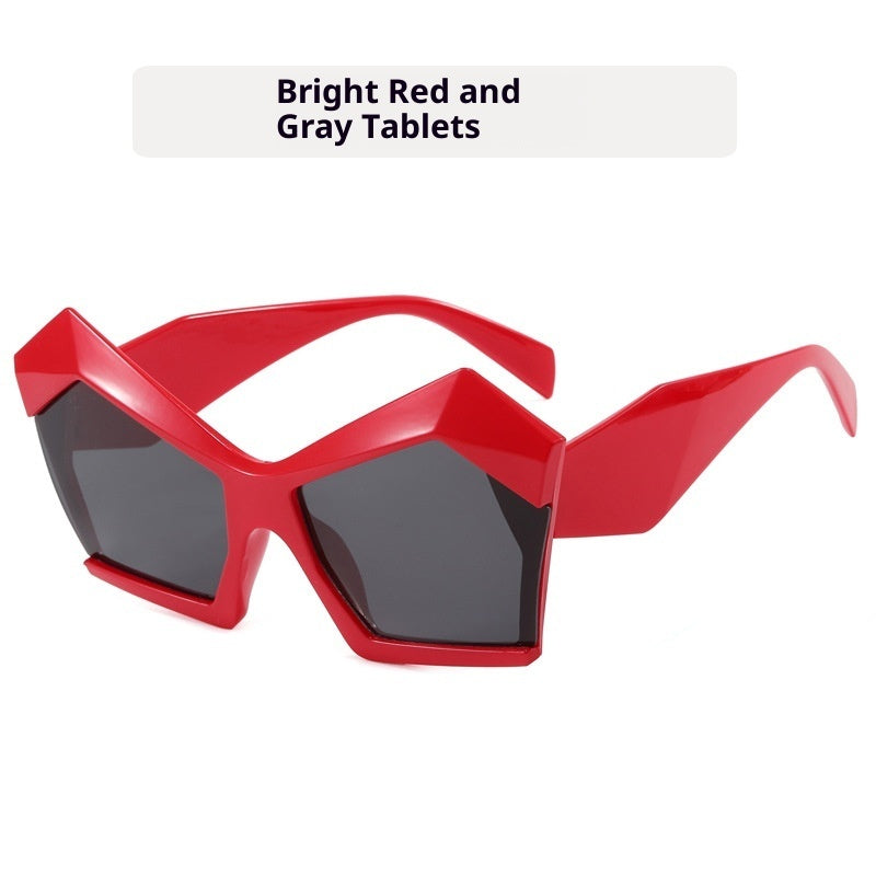 Cat's Eye Polygon Large Rim Sunglasses