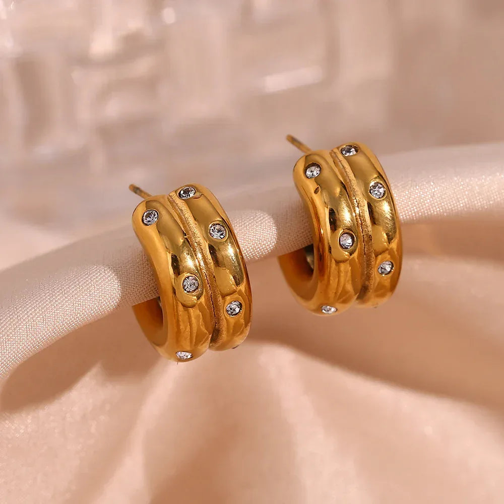 Vertical Thick Double C- Type Hoop - Viexta