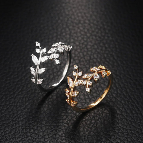 Adjustable18k Leaf Ring - Viexta