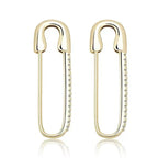 Safety-pin Zircon Earrings - Viexta