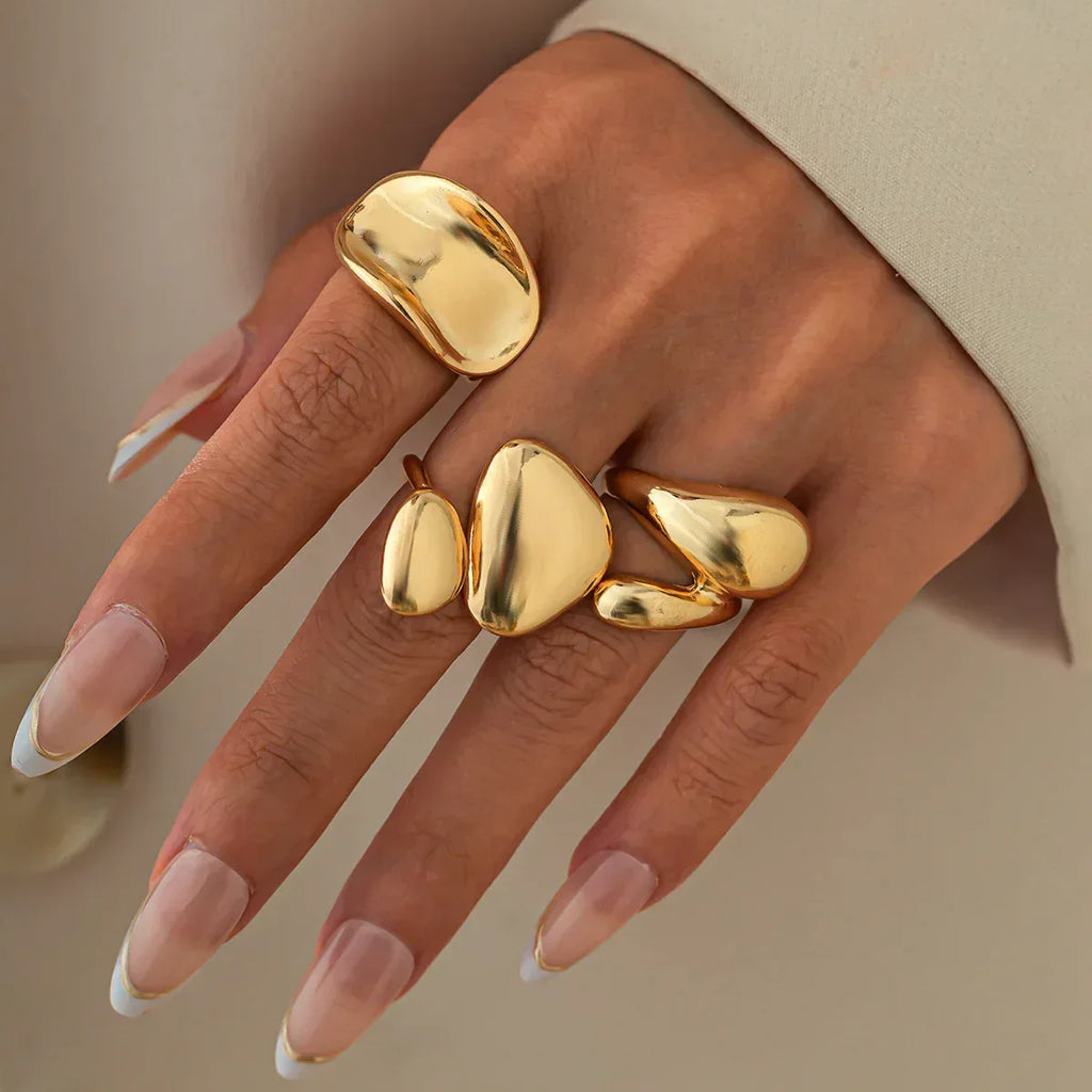 glossy-hug-ring-set - Viexta