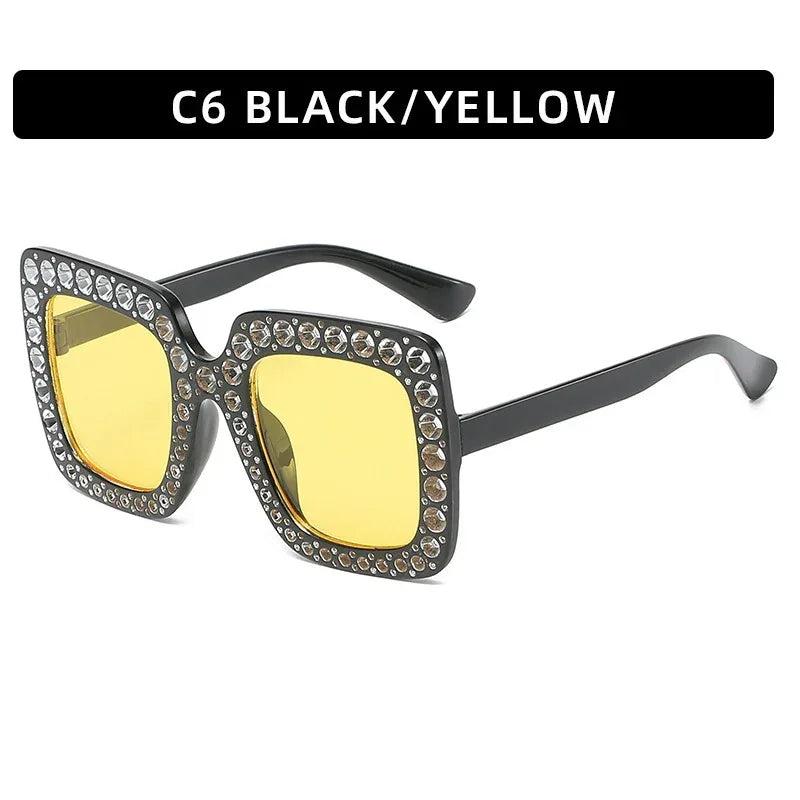 large-square-frame-with-rhinestones-sunglasses - Viexta