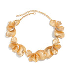 Pleated Texture Flower Necklace - Viexta
