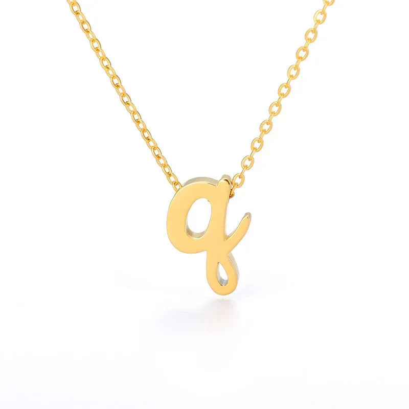 Small Letter Hollow Stainless Necklace - Viexta
