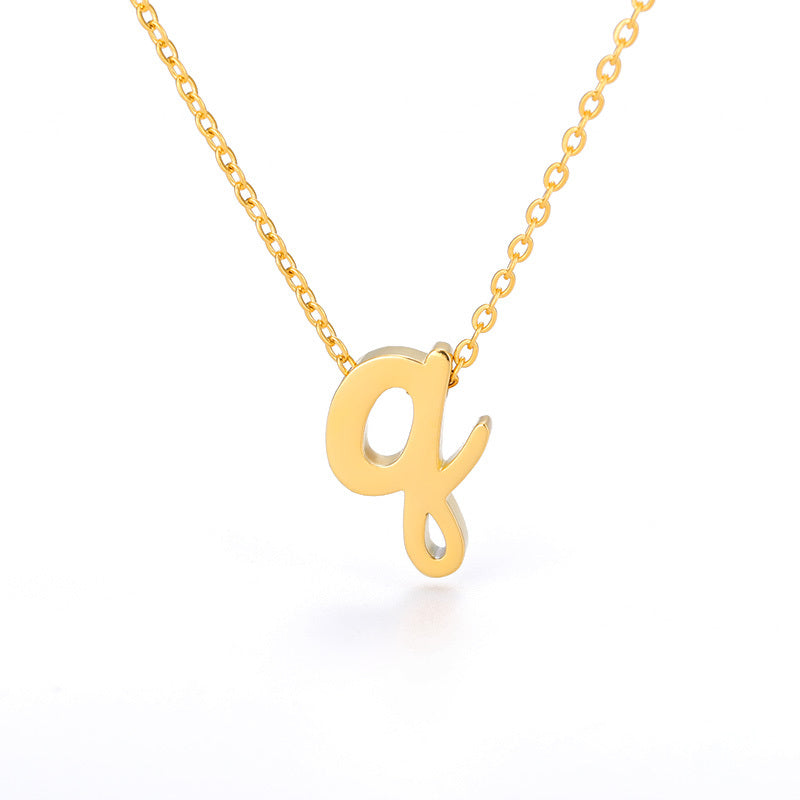 Small Letter Hollow Stainless Necklace