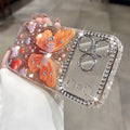Rhinestone Butterfly iPhone Case With Glitter Lens Protector - Viexta