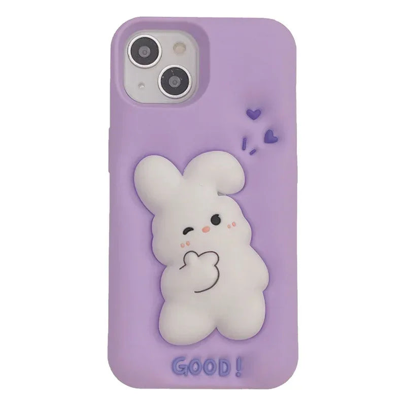 Purple Bunny Silicone Soft iPhone Case - Viexta