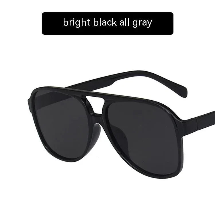 womens-fashion-retro-double-beam-large-rim-sunglasses - Viexta