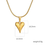 Heart-shaped Stainless Steel Studs and Necklace - Viexta