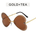 Retro Trend Love Metal Sunglasses