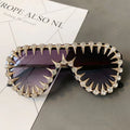 Steam Punk Diamond Oversized Sunglasses For Women Luxury - Viexta