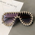 Steam Punk Diamond Oversized Sunglasses For Women Luxury - Viexta