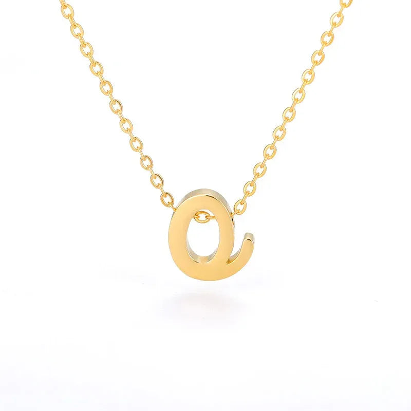 Small Letter Hollow Stainless Necklace - Viexta
