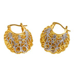 Two-color Pocket Carved Earrings - Viexta