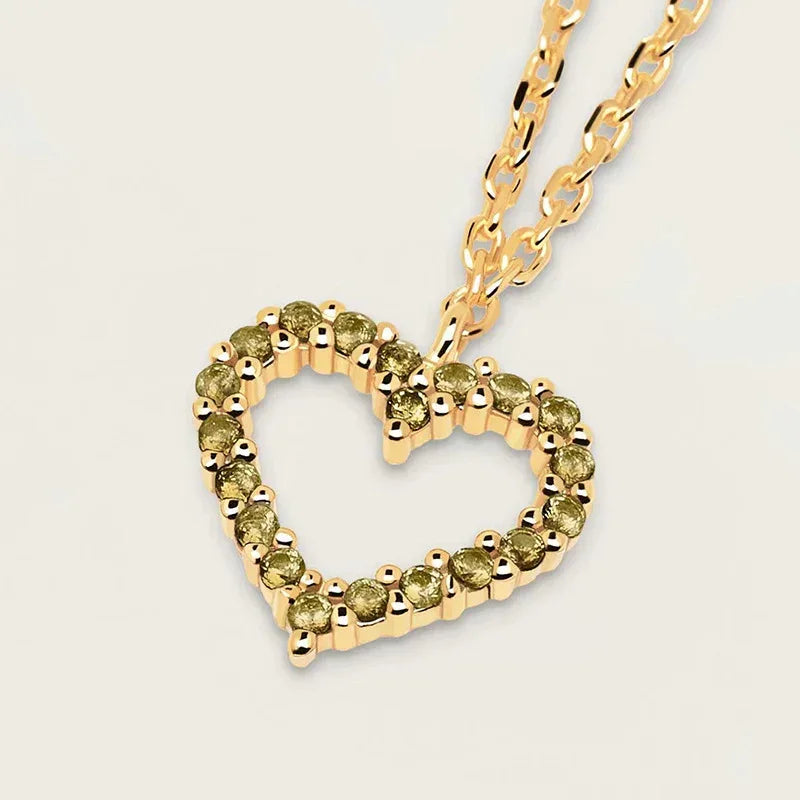 Hollow Heart Pendant Necklace - Viexta