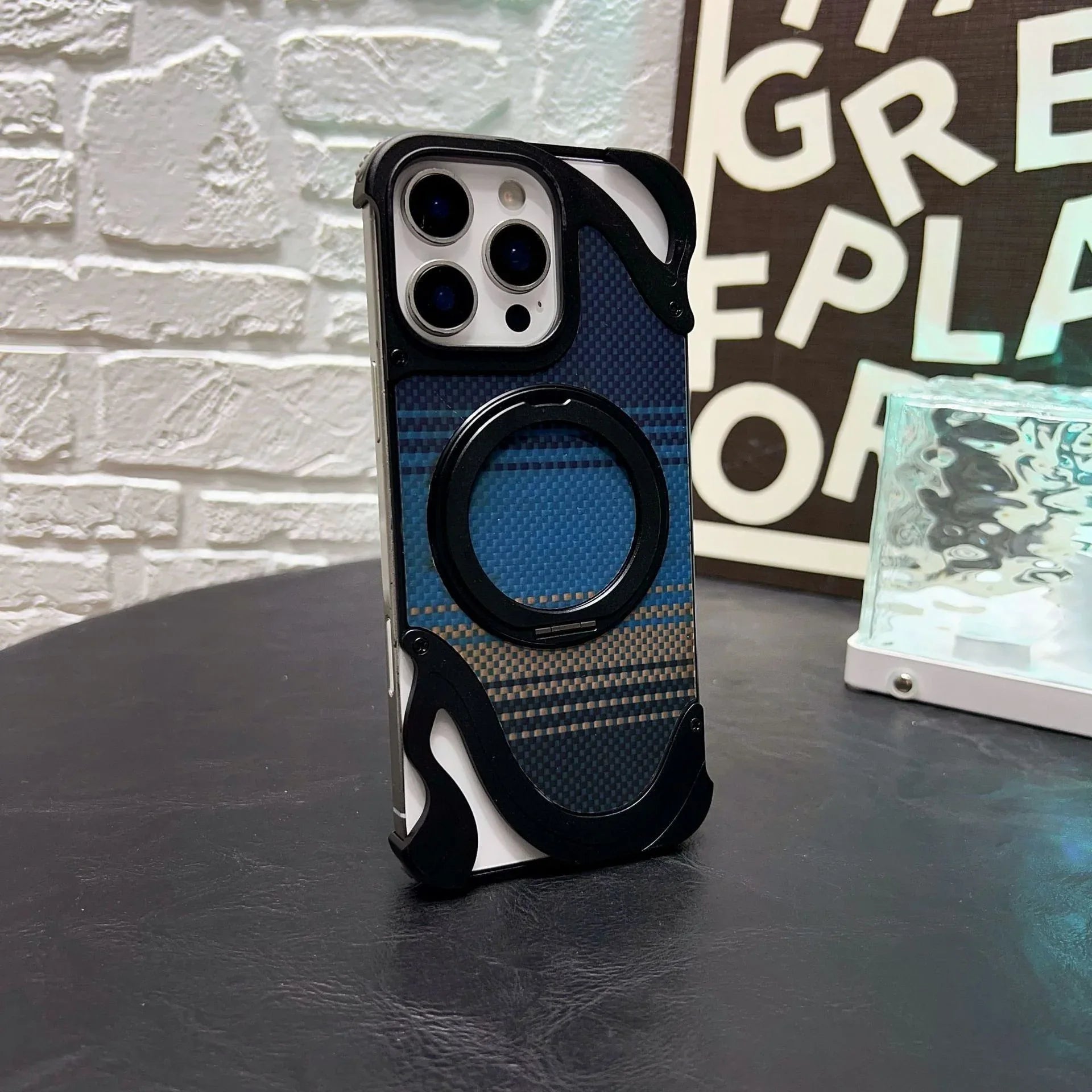 Metal Magnetic Mount Carbon Fiber iProtective Case
