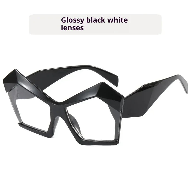 Cat's Eye Polygon Large Rim Sunglasses - Viexta