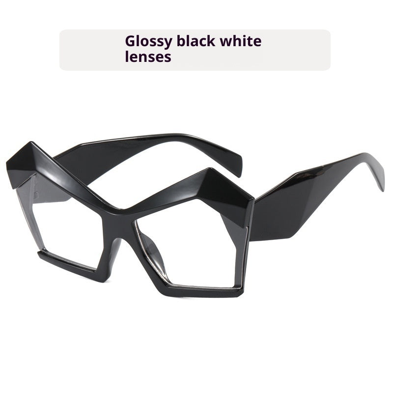 Cat's Eye Polygon Large Rim Sunglasses