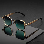 Vintage-style Square Metal Sunglasses With A Personalized Touch - Viexta