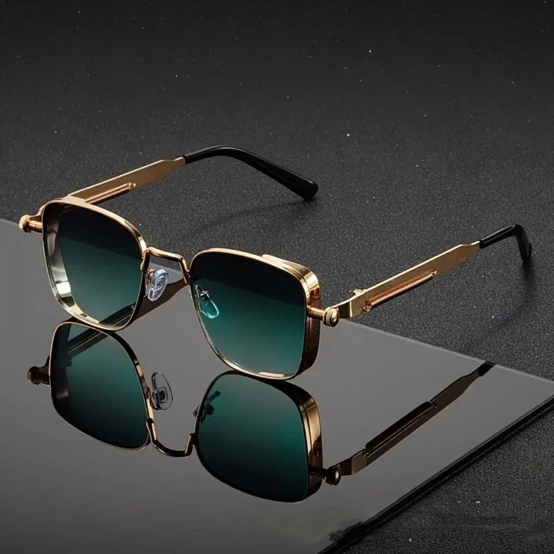 Vintage-style Square Metal Sunglasses With A Personalized Touch - Viexta