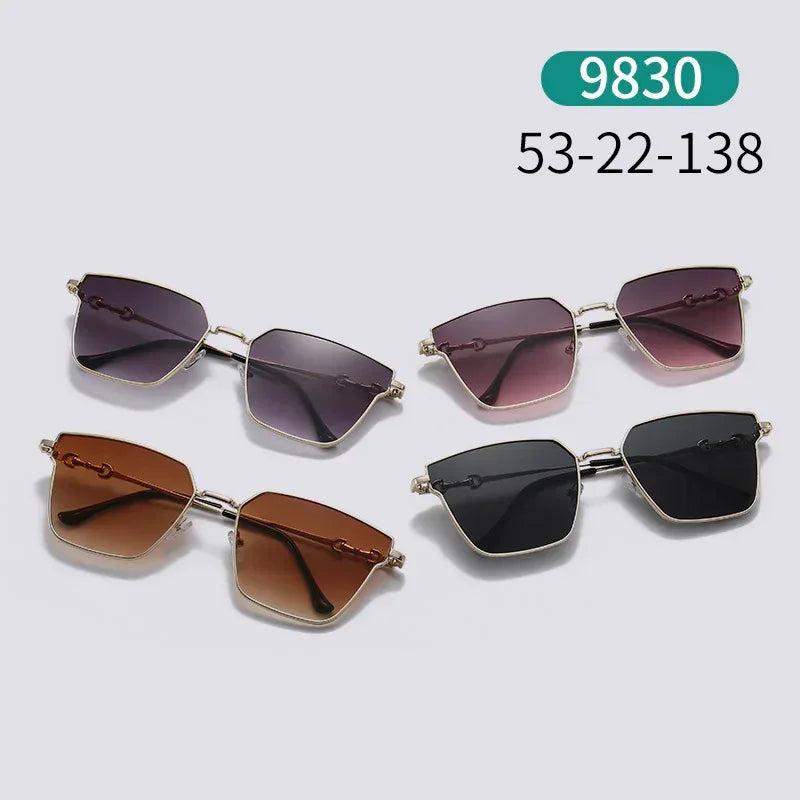 Small Frame Metal Hip Hop Sunglasses - Viexta