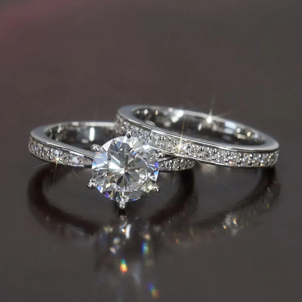 Layered Inlaid Zircon Ring - Viexta