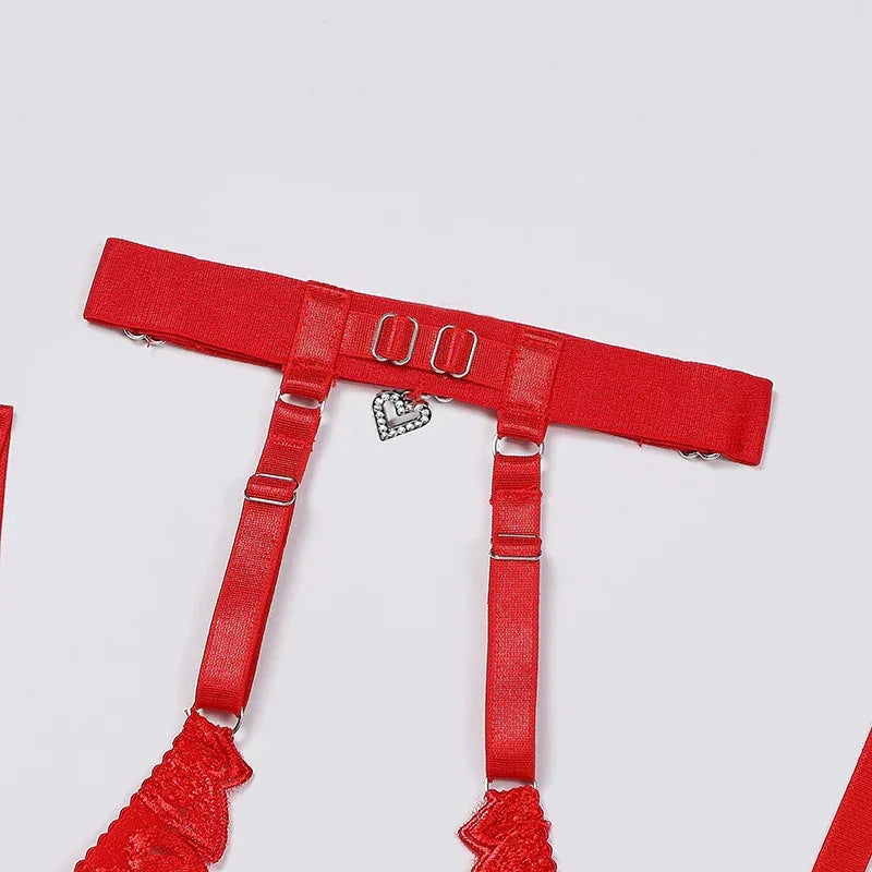love-drill-buckle-cutout-embroidered-lingerie-suit - Viexta