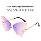 Butterfly Fashion Large Rim Gradient Color Sunglasses - Viexta