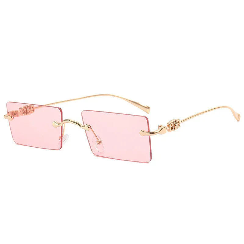 Fashion Rimless Cut Edge Gradual Sunglasses - Viexta