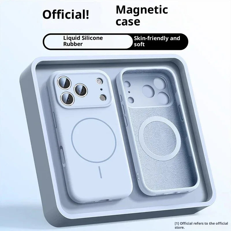Fine Circle Magnetic iPhone Case Liquid Silicone - Viexta
