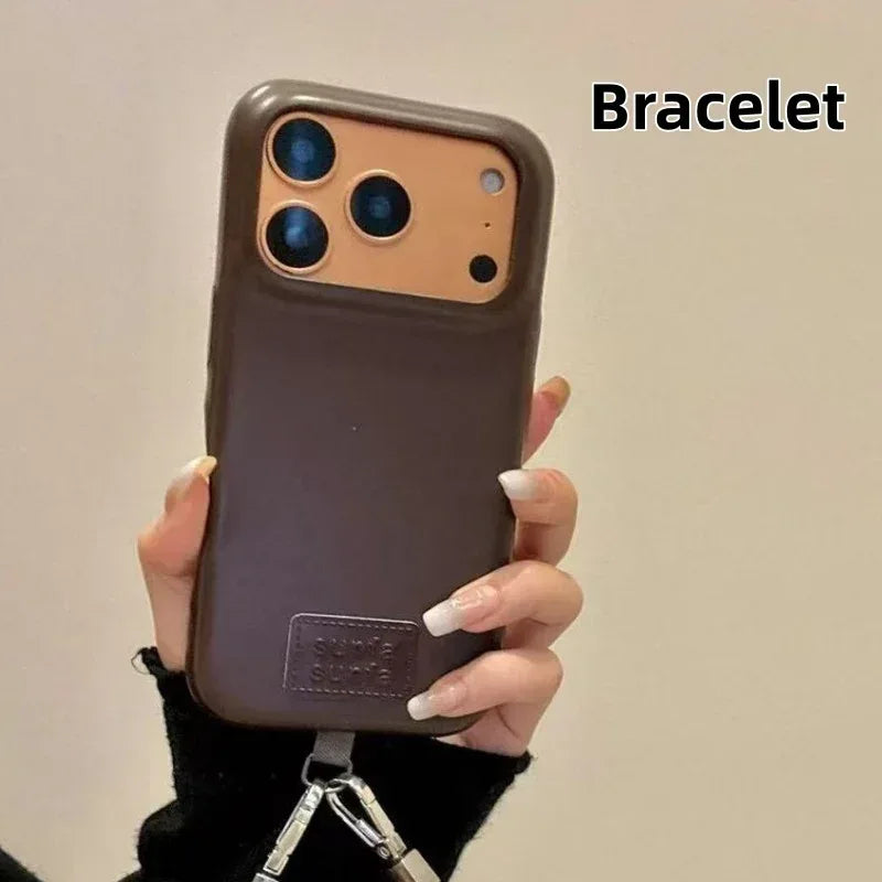 Leather Anti-fall Pure Bottom Leather Pattern iPhone Case - Viexta