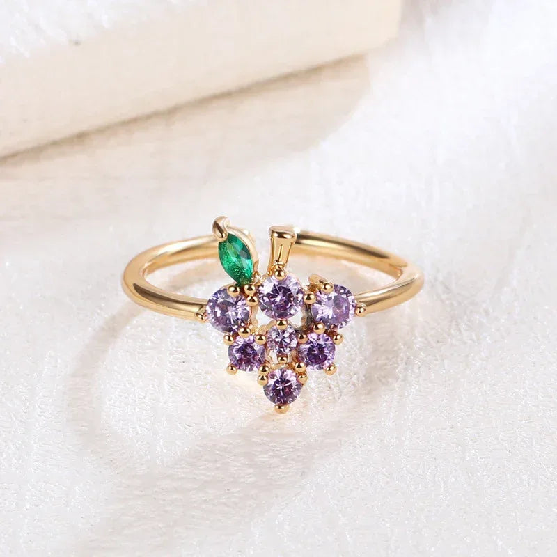 Cute Fruit Grape Ring - Viexta