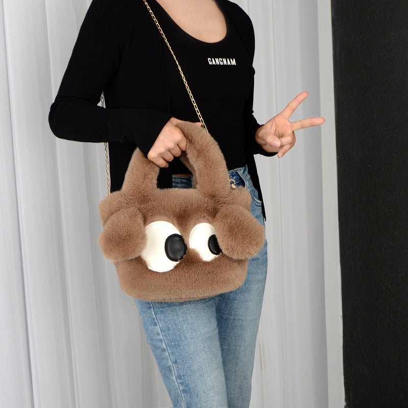 Cute Cartoon Big Eyes Dog Plush Bags