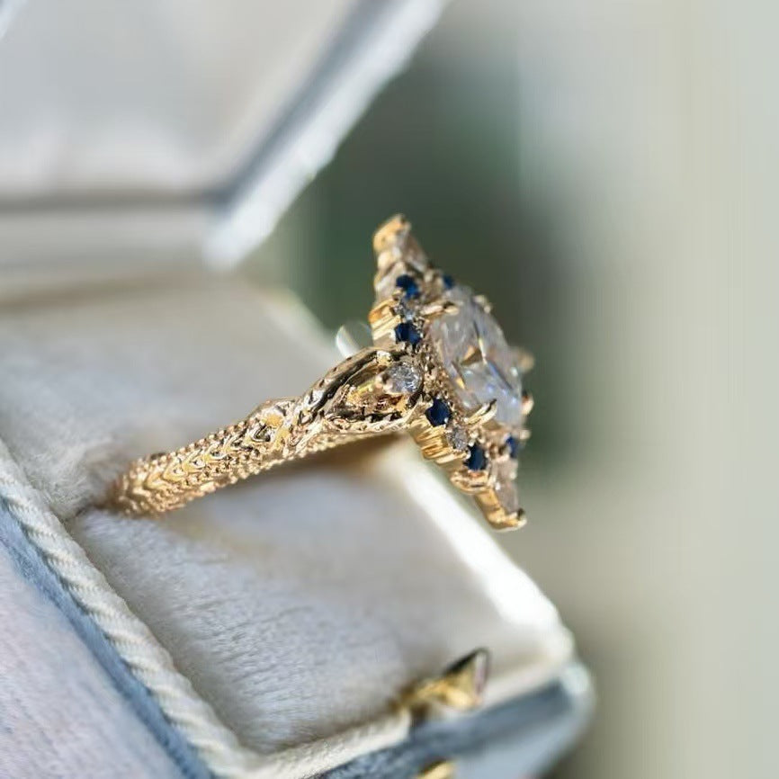 Minority Ring Gold-plated Inlaid Ring