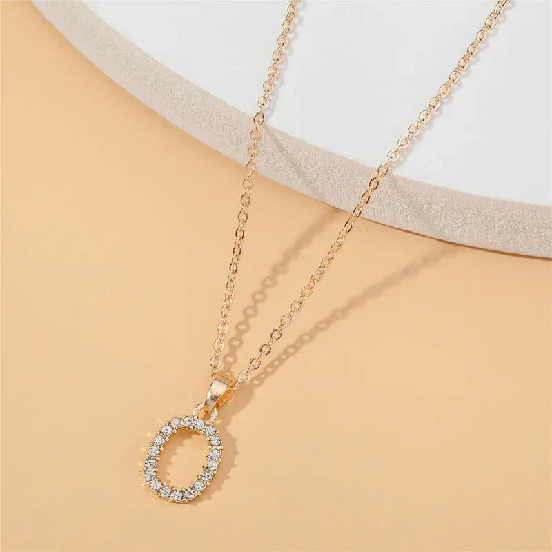 18k 26 Golden English Letter Pendant Clavicle Chain - Viexta